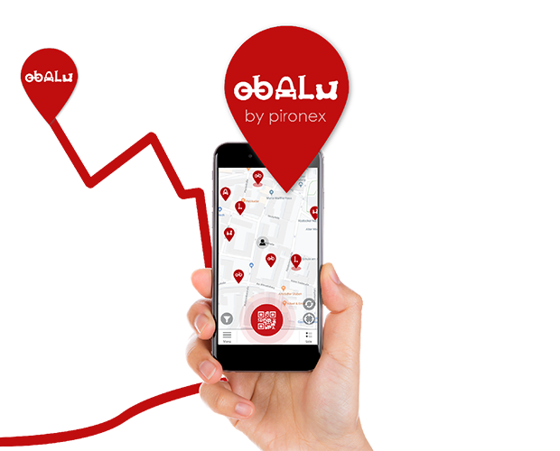 obALu App in der Hand